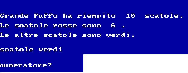Videata del programma relativa all'esercizio