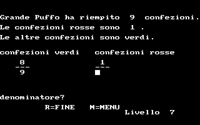 Videata del programma relativa all'esercizio